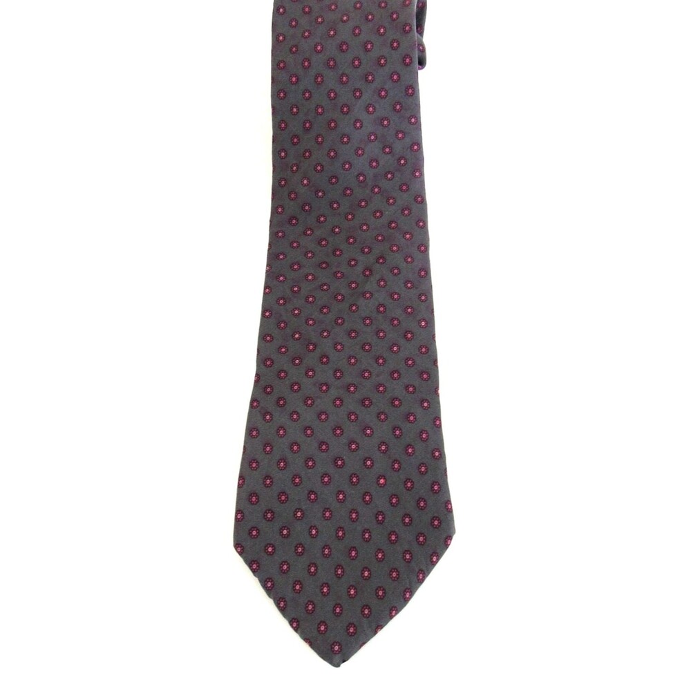 Vintage Yves Saint Laurent Neckwear Men's 100% Silk Tie Gray Geometric USA